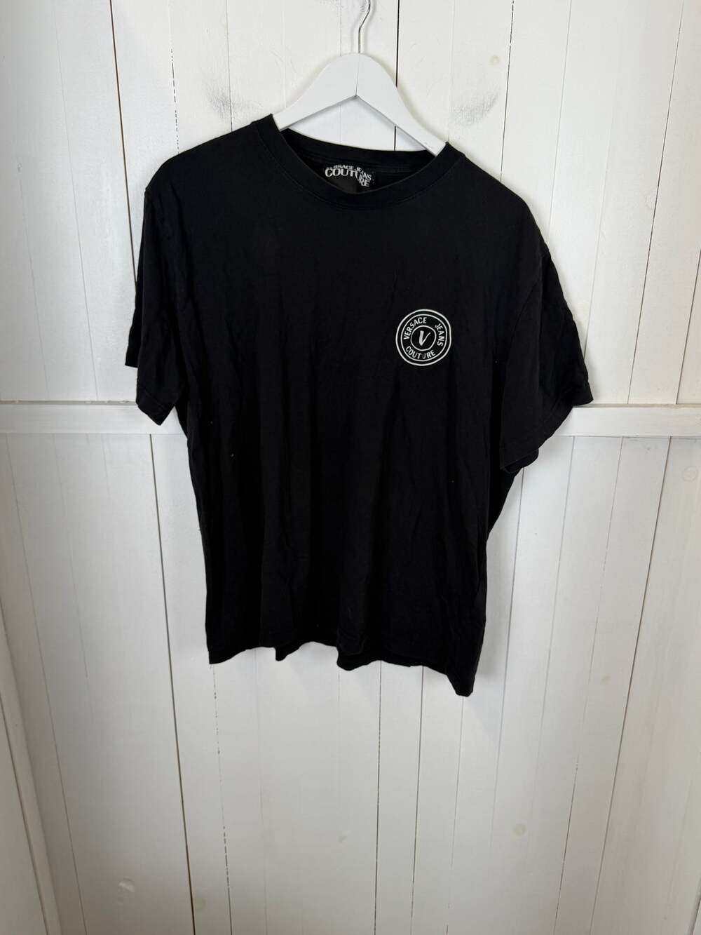 Versace Black Cotton T-Shirt Women's M Excellent Condition